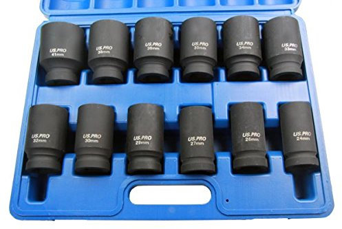 US. PRO by Bergen 3/4Inch Drive DEEP Impact Socket Set 24-41mm HGV Long Reach Impact Sockets (Bergen Fully rebranding to US. PRO)