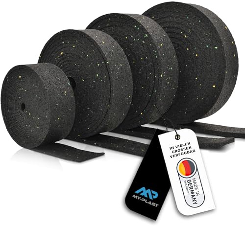 My Plast belastbare Bautenschutzmatte Almohadillas Rollo de Goma Resistente al Agua para construcción de terrazas, Negro, 10.000 x 50 x 6 mm