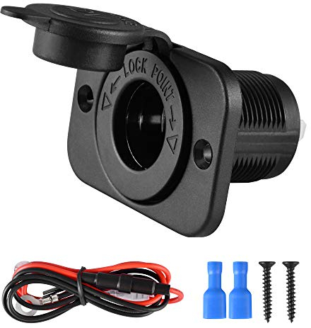 SYCEES Zigarettenanzünder, 12V-24V Steckdose Zigarettenanzünder,Gleichstrom-Feuerzeugsteckdose Steckdose für Auto, Motorrad, Marine, Wohnmobil,LKW, SUV,UTV usw (1 stück)