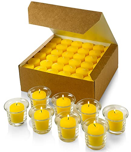 Set of 72 Votive Citronella Candles - Summer Scented Candles - for Indoor/Outdoor Use - 10 Hour Burn Time - Made in USA