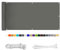 HERILIOS Balkon Sichtschutz, Balkonabdeckung 220 g/m² Innen Balkonverkleidung UV-Schutz (210Größen&21Farben) Ohne Bohren mit Ösen Kabelbinder und Kordel für Balkongeländer Terrasse,120X600CM Grau