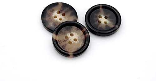 20PCS 4 Holes Resin Round Buttons Craft Sewing Snaps Handmade DIY Accessories (Brown, 20mm)