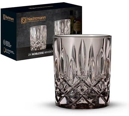 Spiegelau & Nachtmann, 2-delat whiskymugg-set, bruna whiskyglas, kristallglas, 295 ml, taupe, Noblesse Fresh, 104242, transparent