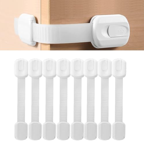 Fhlbestyu Lot de 8/10 Sécurité enfant pour armoire bébé - Sécurité enfant - Auto-adhésif pour serrure d'armoire sans perçage avec colle