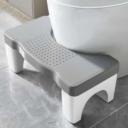 Sgabello WC per adulti | Sgabello da cacca, sgabello per WC | sgabello per WC - Combatte le emorroidi, stitichezza, gonfiore, sindrome dell'intestino irritabile, gonfiore grigio