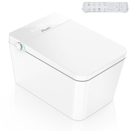 Nashi square | toilette intelligente giapponese | water quadrato | acqua con getto, tazza riscaldabile e asciugatura | apertura e chiusura automatica | imballaggio di bottiglie spumanti | Telecomando