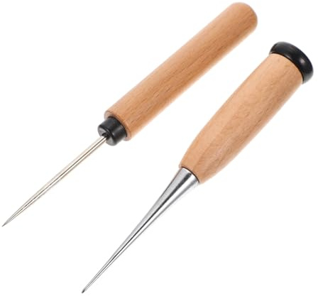 Operitacx 8pièces Outils De Couture Bois Avec Poignée Ergonomique Pour Artisanat Outils De Piquage Pour Cuir Et Broderie Pratique Et
