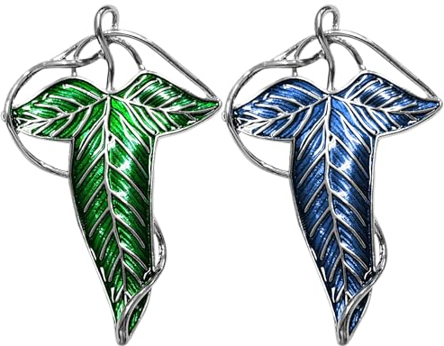 Lot de 2 broches en forme de feuille d'elfe, broches médiévales pour femme, broches personnalisées, broches vintage, parfaites pour les amateurs de seigneur des anneaux et amateurs de passe-temps,