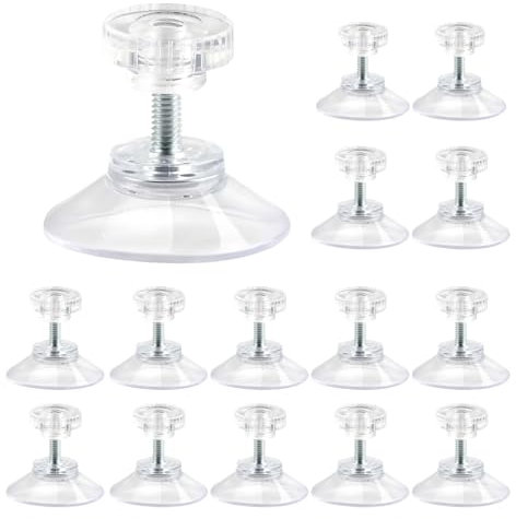 PXBSNB 15 PCS Suction Cups, 40MM Plastic Suction Cup, Clear Suction Pads with M4 Thread and Knurled Nut, Extra Strong Suction Hooks for Window Wall Door Glass and Other Smooth Flat Daily Hanging