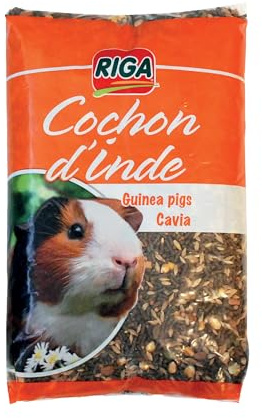 Riga - Mélange pour Cochon d'Inde - Nourriture pour Rongeurs - Granulés Et Céréales - Riche en Vitamines Et Minéraux - Sain Et Equilibré - 2KG