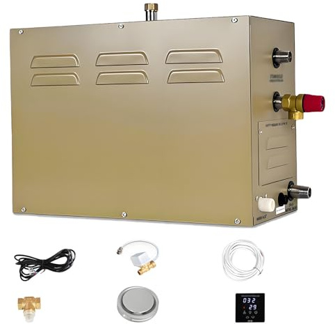 WTRYRN Kit generador de Ducha de Vapor, generador de Vapor de Lujo con autodrenaje, Mecanismo de autodrenaje, para baños Familiares, residencias de Lujo y Casas de Vacaciones. 6KW