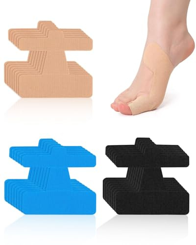 ZKUNL 18 piezas Kinesiotapes para Juanetes, Resistentes al Agua y Elásticas Kinesiology Tape, Cintas de Kinesiología Precortadas, Impermeable y Transpirable, Alivio del Dolor Muscular