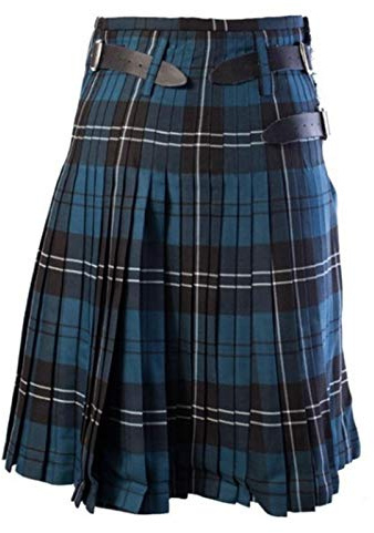 Bellissimo Kilt Scozzese Cintura Scozzese Tradizionale Scozzese da Uomo con Cintura A Pieghe con Catena Bilaterale Punk