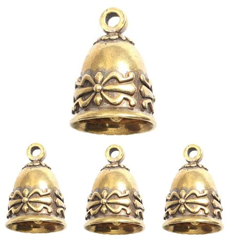 4 Pcs Small Bells Vintage Brass Hanging Bells for Home Decorations Crafts Ornaments Pendants for Keychain Christmas