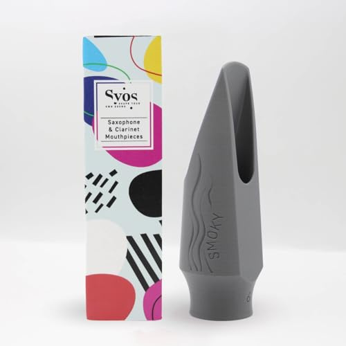 Syos Originals Alto Saxophone Mouthpiece, Smoky Model (Easy to Play, Dark sound with Projection), 6 Tip Opening, Anthracite Metal