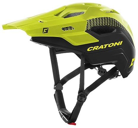 Cratoni Unisex – Erwachsene C-Maniac Helmet, Schwarz/Neongelb Matt, XL