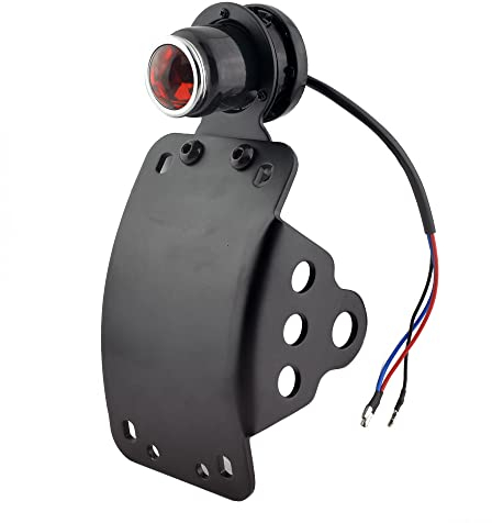 Motorcycle 19mm (3/4) Rear Side Mount Taillight Integrated License Number Plate Bracket for Harley Sportsters Bobber Chopper
