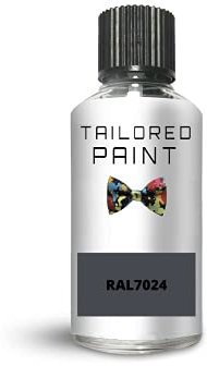 RAL7024 Graphite Grey Matt Touch Up Paint with Brush Matt Paint for Wood, Metal, Plastic, PVC, UPVC, Fascia Soffit Furniture Boards - Indoor & Outdoor