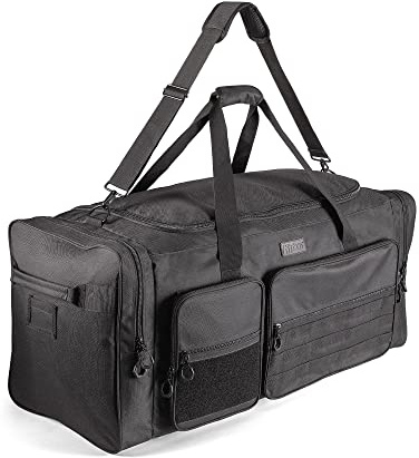 Fitdom 130L 36 Heavy Duty Extra Large Sports Gym Equipment Travel Duffle Bag W/Adjustable Shoulder Strap & 7 Compartments. Perfect for Soccer Baseball Basketball Hockey Football, Team Coaches & More