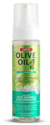ORS Max Moisture Mousse Styling Capelli 207ml - Con Acqua di Riso, Elettroliti e Olio d'Oliva per Nutrire, Idratare e Rinforzare i Capelli Favorisce la Crescita e previene la Rottura