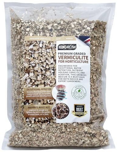 UK GROW 100% Pure Vermiculite - Bag - Improves Soil Aeration and Drainage - Ideal for Seed Starting, Repotting, and Composting (10L)