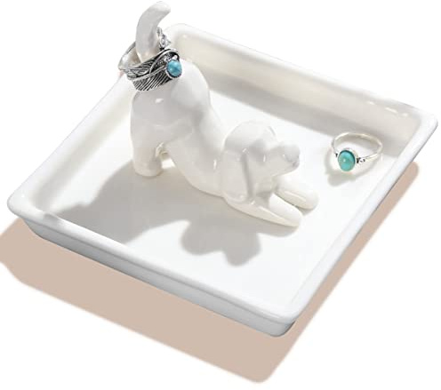 PUDDING CABIN Dog Mom Gifts for Women, Dog Ring Holder Dish Jewelry Holder, Dogs Lover Gift for Women Friends Female Mom Grandma Aunt as Mothers Day Birthday Wedding Christmas Gift