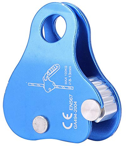 Discensore da Arrampicata, Attrezzatura da Alpinismo per Arrampicata All'aperto Kit di Protezione per Blocco Corda in Alluminio Blu