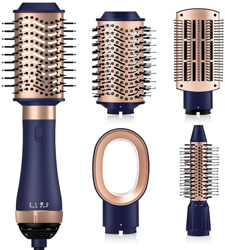 UKLISS Air Styler Warmluftbürste Set 4 in 1, Haarstyler Haartrockner mit Rundbürstenföhn Lockenbürste Warmluft Heißluftbürste Haarglätter Bürste für Alle Haartypen Geeignet