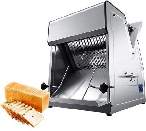 Cortadora De Pan Comercial, Cortadora De Pan Tostado Eléctrica De 370 W, Cortadora De Pan Eléctrica De 10 Mm De Espesor, Cortadora De Pan Profesional De Acero Inoxidable De 31 Piezas Para Restaurante