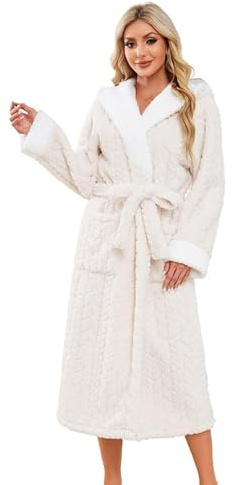 LYCY Womens Dressing Gown, Soft Shawl Collar Warm Spa Dressing Gowns