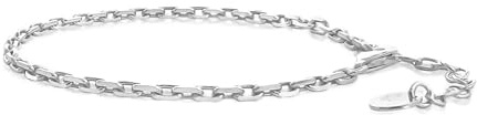 Mary & Jules damarmband i 925 sterlingsilver, armband för kvinnor av återvunnet silver, presenter till kvinnor och flickor, hudvänlig, 19 cm, Sterlingsilver, Ingen ädelsten