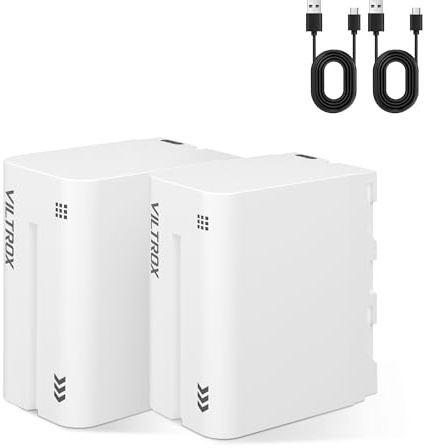 VILTROX NP-F970 Akku 2 Stück 6600 mAh Ersatzakku für F970 F960 F950 F770 F750 F570 F550 F330, wiederaufladbarer Akku kompatibel mit Godox Viltrox Neewer LED-Videoleuchte/Kameramonitor/Kameraleuchte
