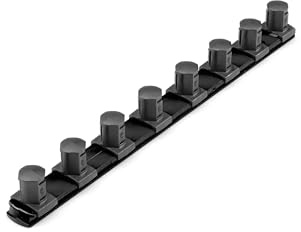 TEKTON 3/4 Inch Drive x 13 Inch Socket Rail, 8 Clips (Black) | OSR32208 | Made in USA