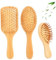 3 Brosses à Cheveux Naturelles en Bambou, Bambou Durable avec Massage Anti-Statique pour le Cuir Chevelu - Design Carré, Ovale & Mini-Ovale pour Cheveux Secs/Frisés/Sensibles, Femme et Homme