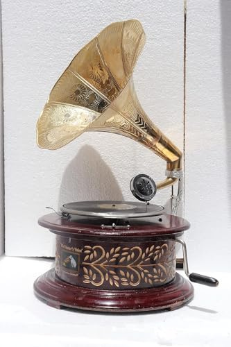 Grammofono originale di lavoro antico vintage replica fonografo 78RPM 1 record 10 ago GRATIS toni della terra marrone decorazione per la casa musica regalo