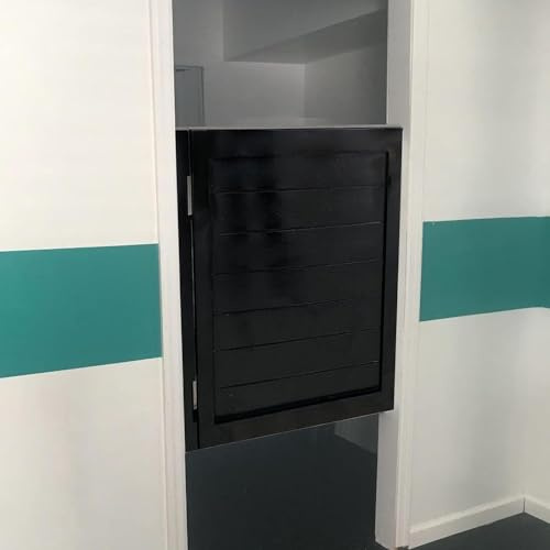 Wooden Swing Garden Gate - Black & White Single Saloon Door for Kitchen & Cafe Stylish Hinged Design 60cm x 90cm Outdoor Entrance Solution