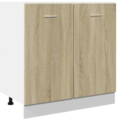 Tomostar Meuble Cuisine sous-évier, Meuble Bas pour évier Armoire de Cuisine Lyon Chêne Sonoma 80 x 46 x 81,5 cm Bois d'ingénierie