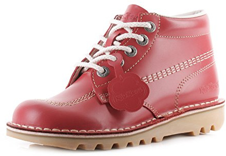 Kickers Women's Kick Hi Classic Ankle Boots | Extra Comfortable | Added Durability | Premium Quality, Red, 6 UK