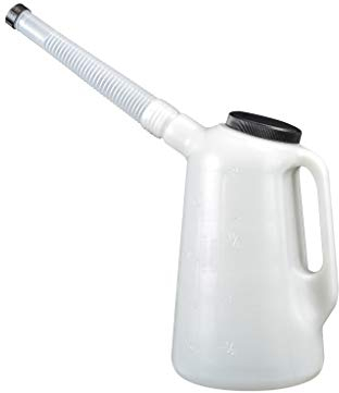 Faithfull Plastic Oil Pourer, Metric and Imperial Measuring Oil Can with Flexible Pouring Spout & Screw Cap - 2 Litre
