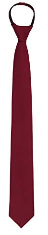 WANYING Reißverschluss Krawatte 6cm Schmalen Krawatte für Herren Vorgebunden Security Sicherheits Krawatte Casual Business Länge 48cm - Einfarbig Bordeaux Rot