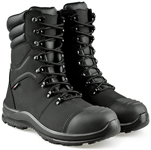 BWOLF Hummer Bottes de Travail d'hiver pour Homme - Résistantes à l'eau et à l'huile - Antidérapantes - avec Technologie de préhension 4x4, Noir, 40 EU