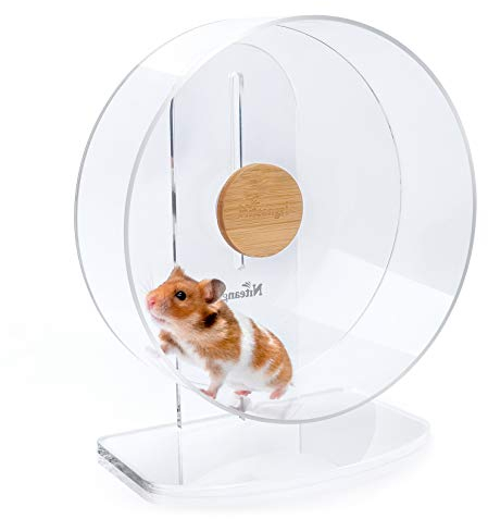 Niteangel Laufrad für Hamster, leise, drehende Acryl-Hamsterlaufräder für Hamster, Rennmäuse, Mäuse, Degus oder andere Kleintiere (mittlere - breitere Version)