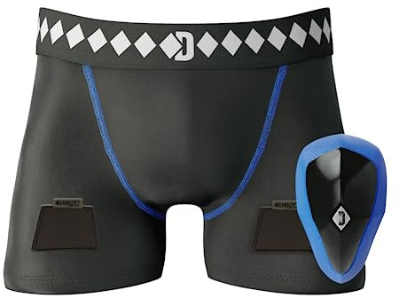 Diamond MMA Hockey Jock Short with Built-in Jock Strap & Athletic Cup Groin Protection System (Medium)