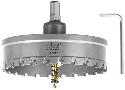 SALI Kit de scie-cloche TCT avec pointe en carbure de tungstène avec foret pilote plaqué titane pour métal, acier inoxydable, fer, plastique 120 mm