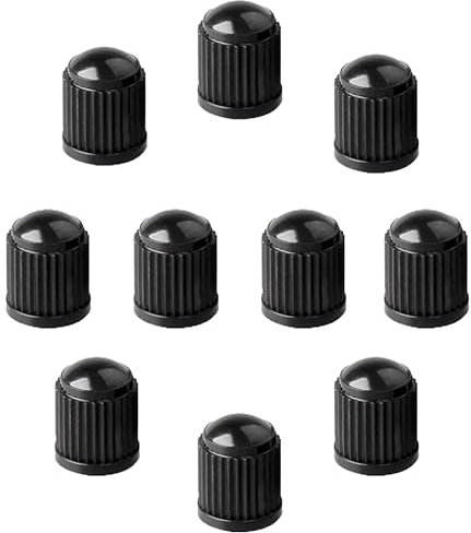Dust Caps - 10 pieces - Tyre Valve Cap - Universal Dust Caps - Black Caps - Used On Car Tyres, Bikes, Bicycles, Motorbikes