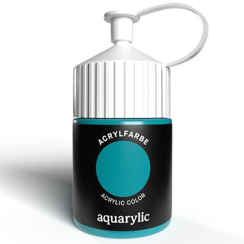 Aquarylic Hochpigmentierte Acrylfarbe Künstlerqualität - Cremige Konsistenz, Lichtecht, Vegan - Hergestellt in Österreich (Acrylfarbe - 120ml Flasche, Kobalttürkis)