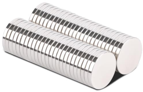 MIN CI 8 x 1 mm Magneter - 50 Stycken Små, Platta, Runda Neodymmagneter - Starka för Magnetisk Tavla, Anslagstavla