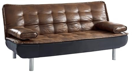 Vente-unique - Schlafsofa 3 Mishan - Microfaser - braun