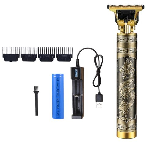 Rechargeable T Shape Hair Clipper Waterproof Beard Trimmer Bald Head Shaver Battery Powered Edger
