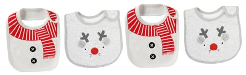 ifundom 4stücke Lätzchen Aus Baumwolle Wasserdichte Sabberlätzchen Für Atmungsaktive Spucktücher Lagig Für Weihnachten Mit Rentier-